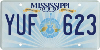 MS license plate YUF623
