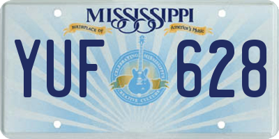 MS license plate YUF628