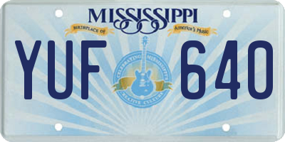 MS license plate YUF640