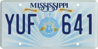 MS license plate YUF641