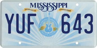 MS license plate YUF643