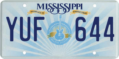 MS license plate YUF644