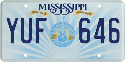 MS license plate YUF646
