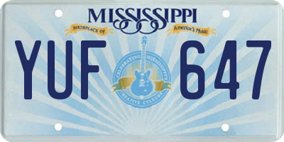 MS license plate YUF647