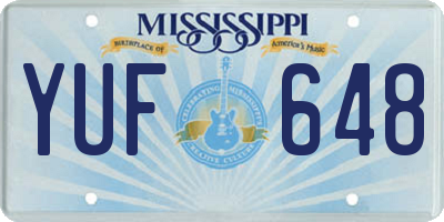 MS license plate YUF648