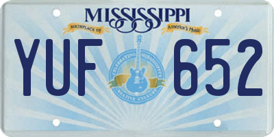 MS license plate YUF652