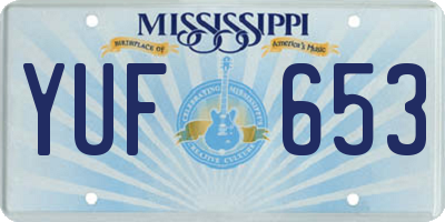 MS license plate YUF653