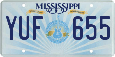 MS license plate YUF655