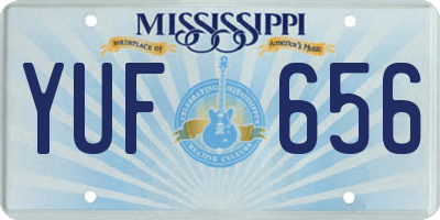 MS license plate YUF656