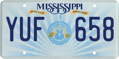 MS license plate YUF658