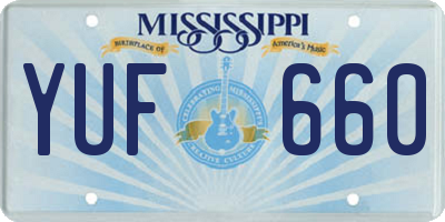 MS license plate YUF660