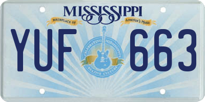 MS license plate YUF663