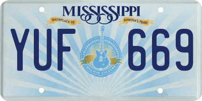 MS license plate YUF669