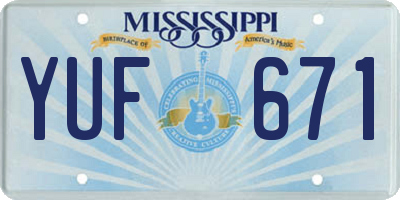 MS license plate YUF671