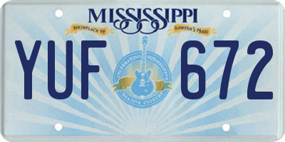 MS license plate YUF672