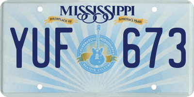 MS license plate YUF673