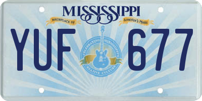 MS license plate YUF677