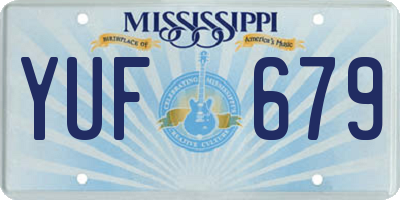 MS license plate YUF679