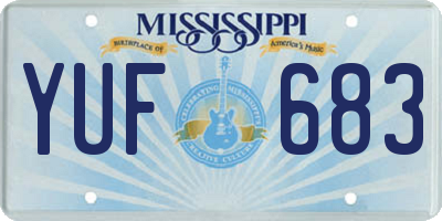 MS license plate YUF683