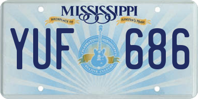 MS license plate YUF686