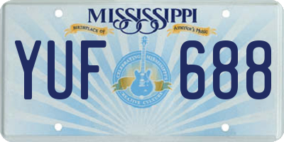 MS license plate YUF688