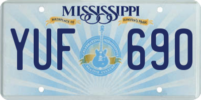 MS license plate YUF690