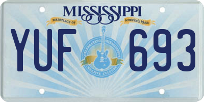 MS license plate YUF693