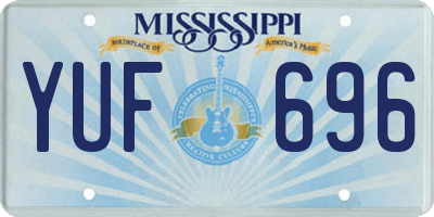 MS license plate YUF696