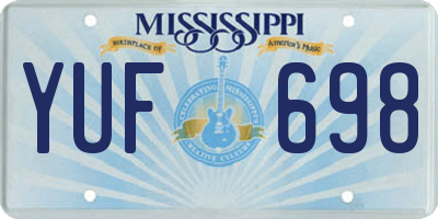 MS license plate YUF698