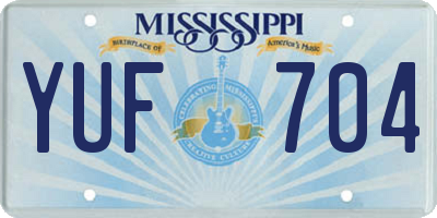 MS license plate YUF704