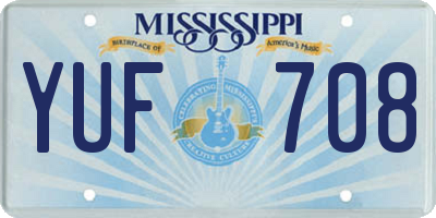 MS license plate YUF708