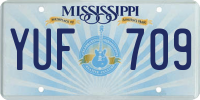 MS license plate YUF709