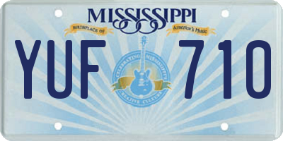 MS license plate YUF710