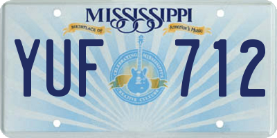 MS license plate YUF712