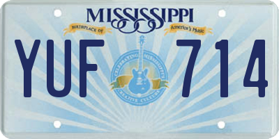 MS license plate YUF714