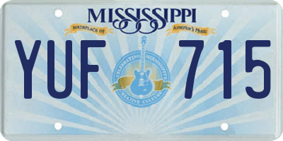 MS license plate YUF715