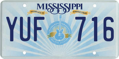 MS license plate YUF716