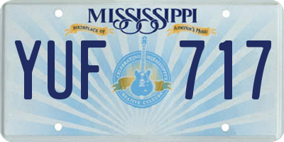 MS license plate YUF717