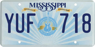MS license plate YUF718