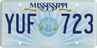 MS license plate YUF723