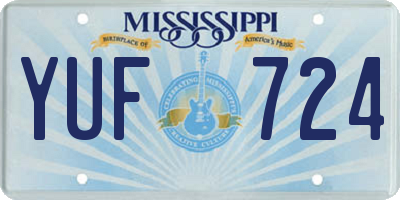 MS license plate YUF724