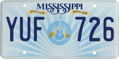 MS license plate YUF726