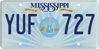 MS license plate YUF727