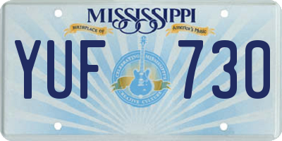 MS license plate YUF730