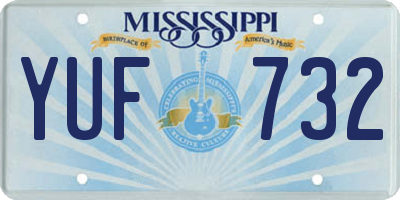 MS license plate YUF732