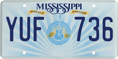 MS license plate YUF736