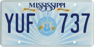 MS license plate YUF737