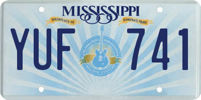 MS license plate YUF741