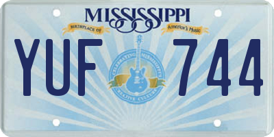 MS license plate YUF744