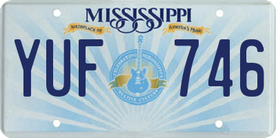 MS license plate YUF746
